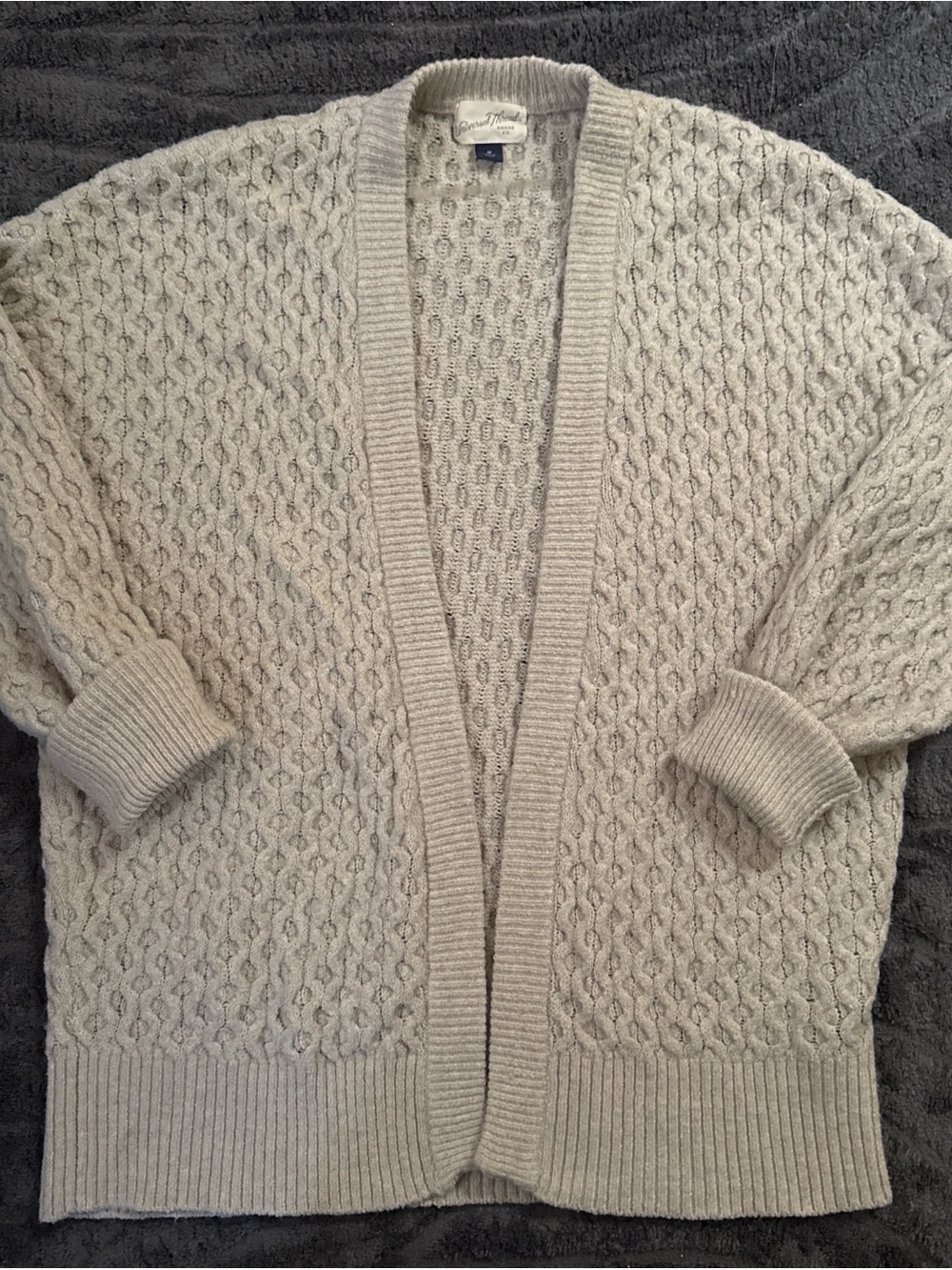 Universal Thread Cream Cable-Knit Open Cardigan
